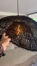 Organic shape cloud rattan lamp - 80 cm - black